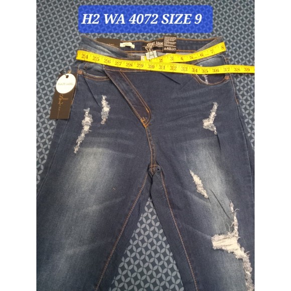 SL, SKINNY JEANS  DARK BLUE STRETCH, SIZE 9 H2 WA 4072 DENIM, WAIST 30 IN - Picture 1 of 9
